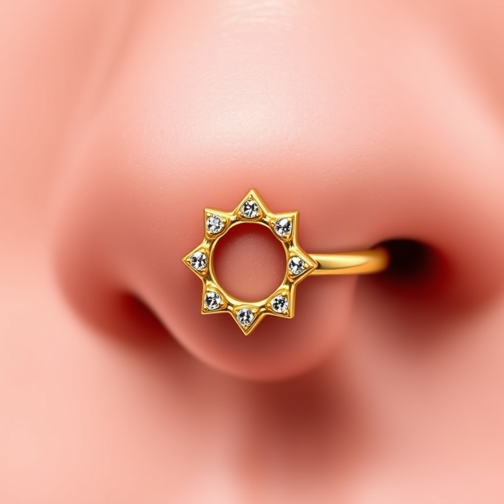 Virtual nose piercing try-on - Delicate Dangle Nose Jewelry - online piercing simulator