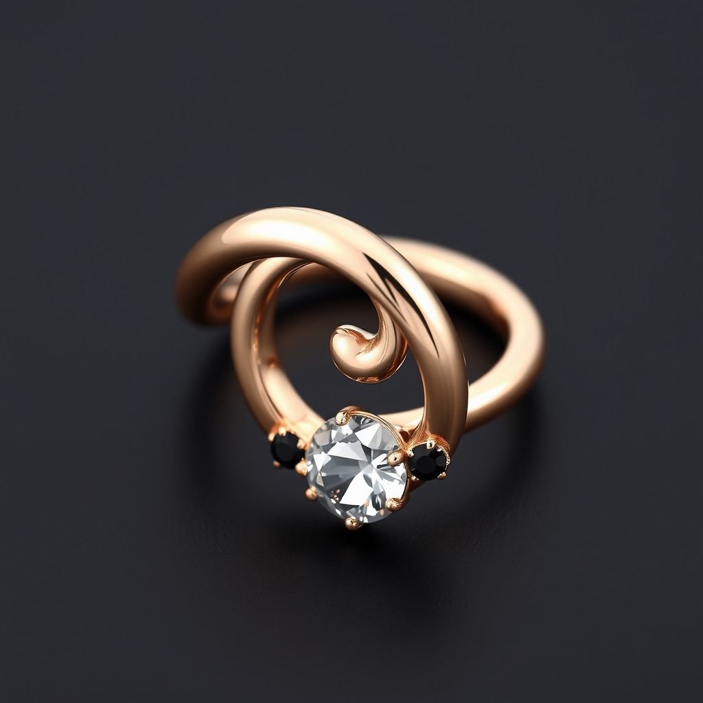 Virtual navel piercing try-on - Delicate Double Helix Adorned Navel Accent - online piercing simulator