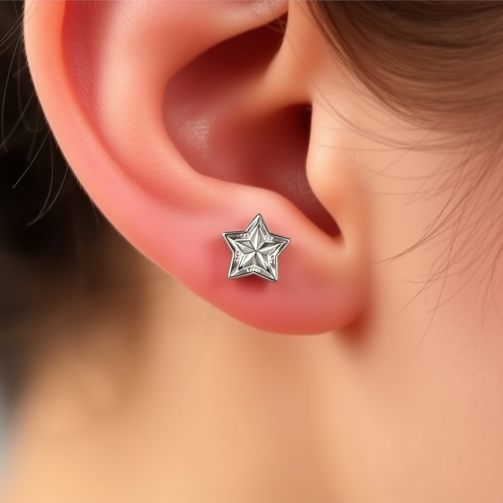 Related jewelry piercing design - Simple Earlobe Ornament - AI generated piercing idea