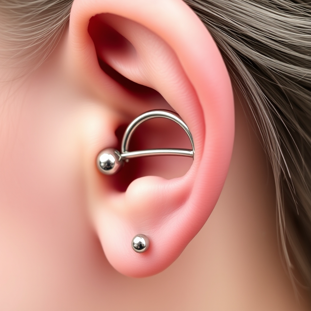 AI piercing generator result - Woven Floral Delight - ear style body jewelry piercing
