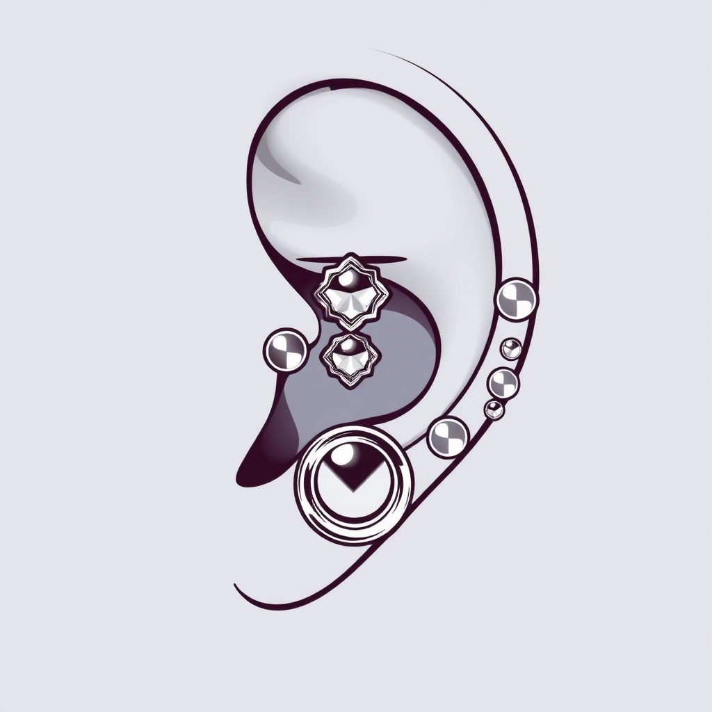 Related ear piercing design - Delicate Floral Ear Accent - AI generated piercing idea