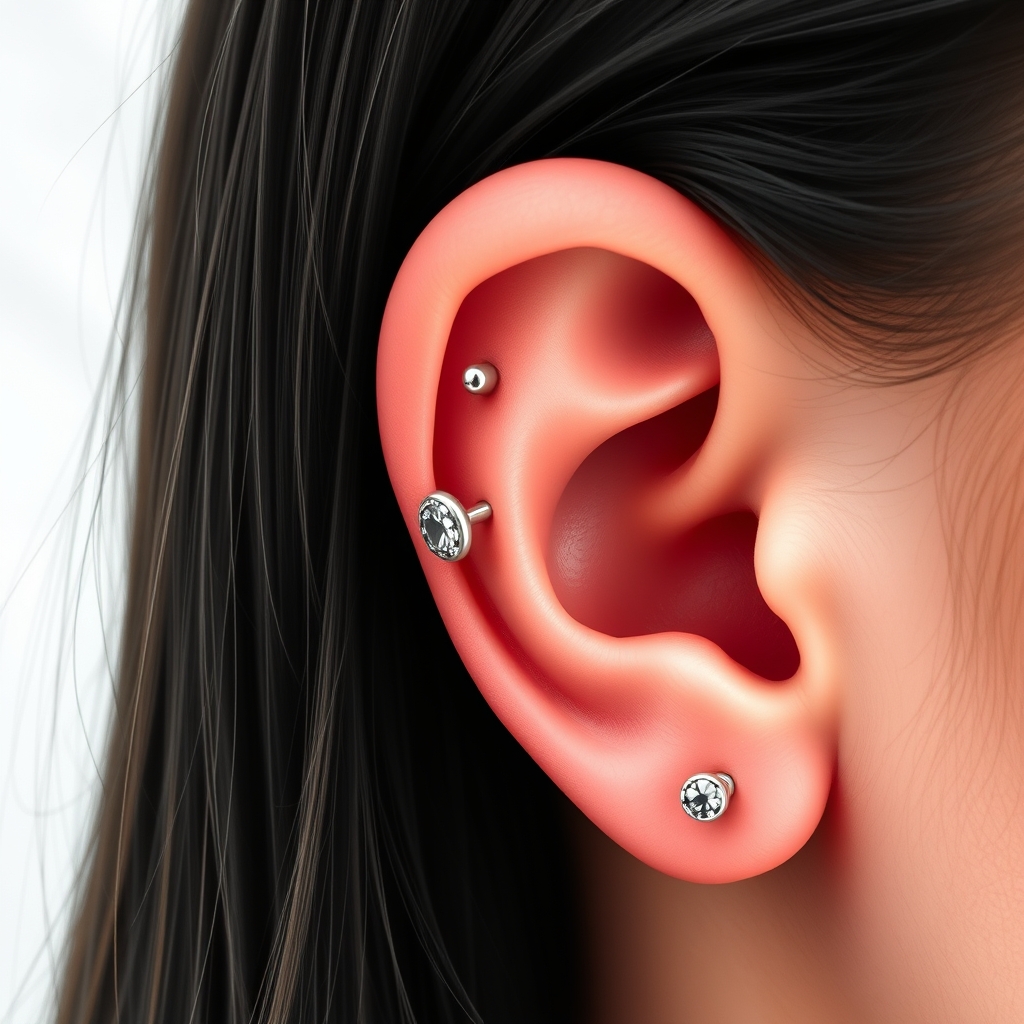 AI generated ear piercing design - Simple Helix Piercing - free piercing generator result