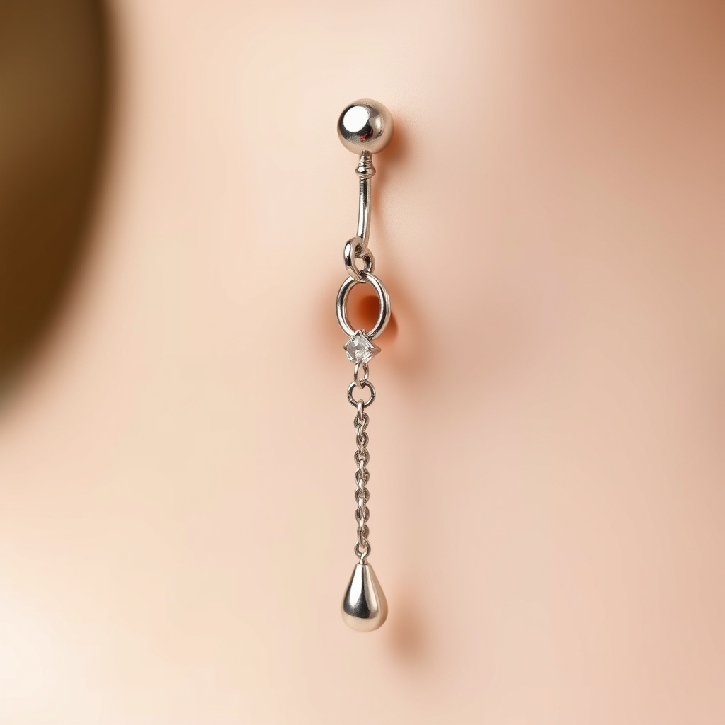 Virtual navel piercing try-on - Simple Spiral Navel Accent - online piercing simulator