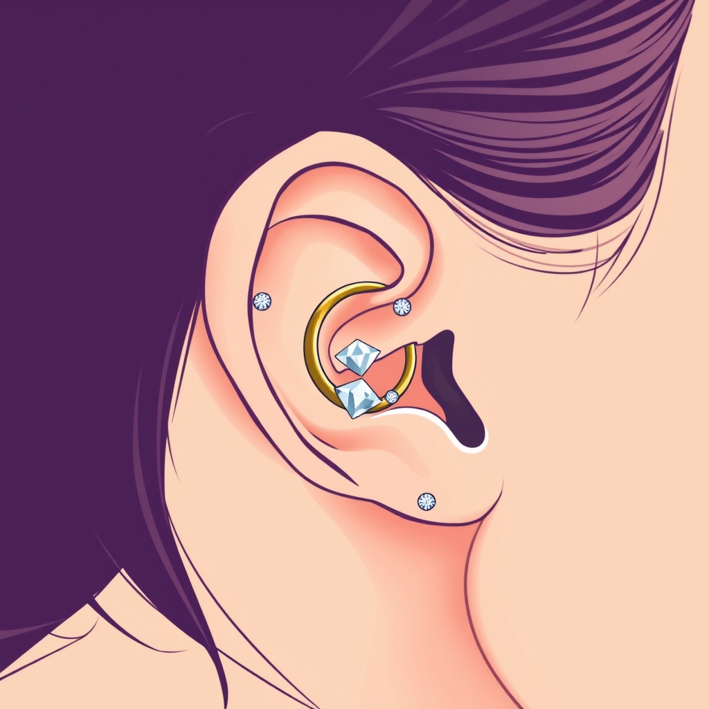 Related ear piercings piercing design - Tiny Daisy Floral Accent Piercing - AI generated piercing idea