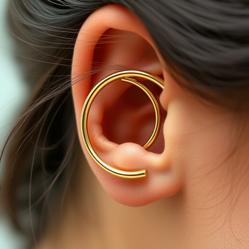 Related jewelry piercing design - Delicate Floral Ear Cuff Design - AI generated piercing idea