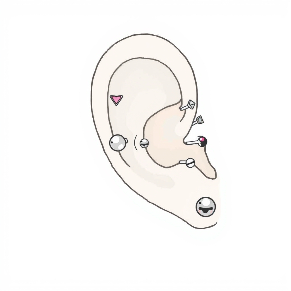 Related body jewelry piercing design - Elegant Curved Curve Piercing Design - AI generated piercing idea