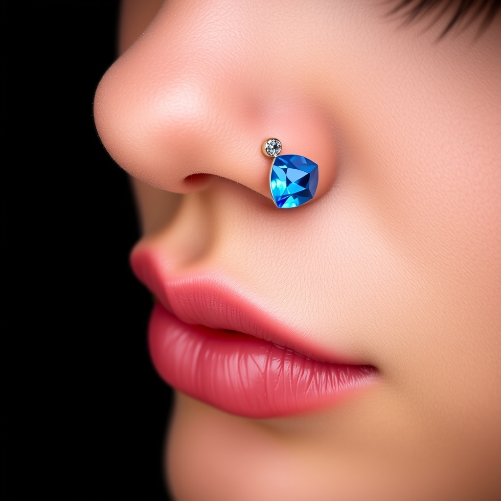 Related jewelry piercing design - Nose Tip Adornment - AI generated piercing idea