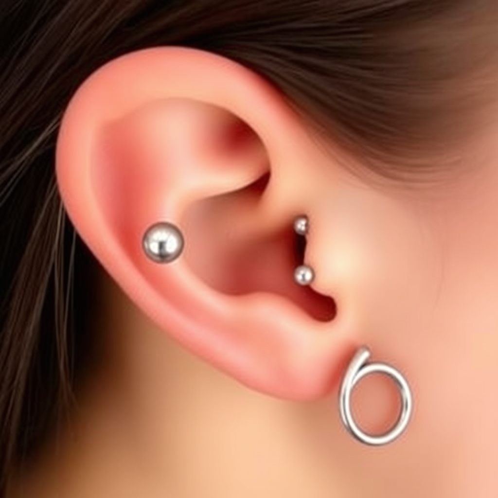 Related body modification piercing design - Elegant Earlobe Hoop Design - AI generated piercing idea