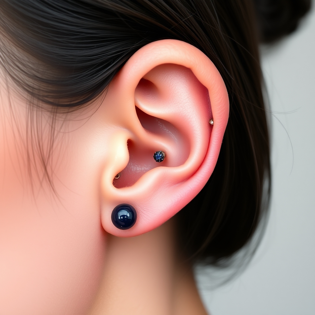 AI generated ear piercing design - Classic Lobe Piercing Design - free piercing generator result
