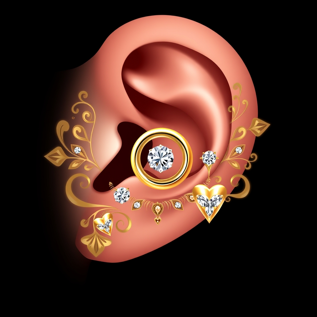 Related ear piercings piercing design - Delicate Daisy Ear Piercing Design - AI generated piercing idea