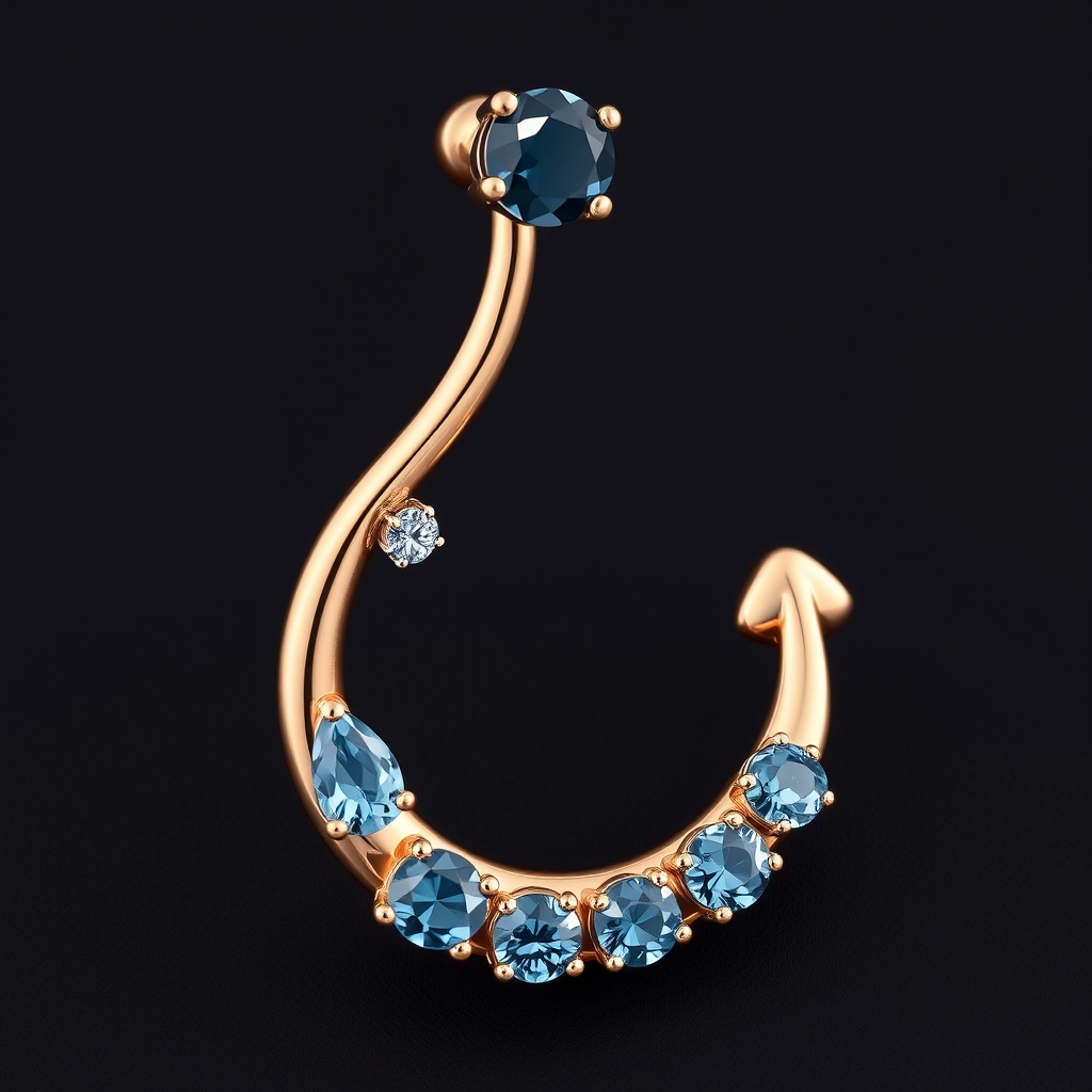 Virtual navel piercing try-on - Simple Celestial Orbit - online piercing simulator