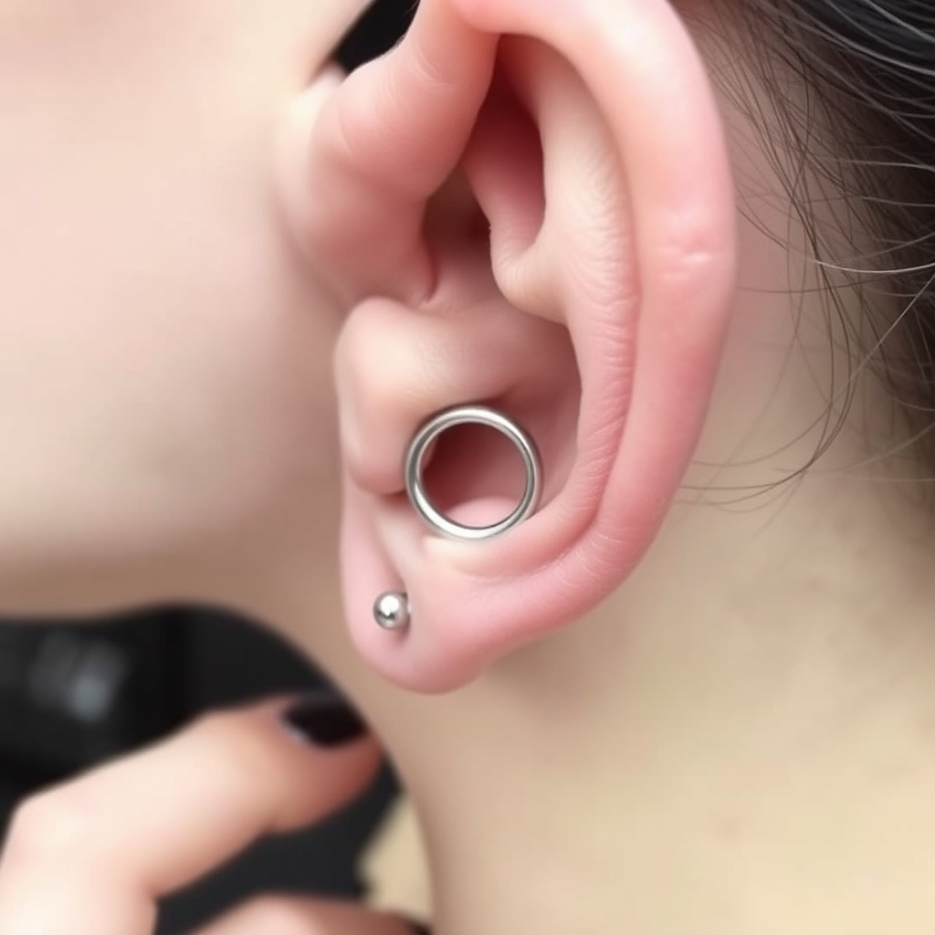 AI piercing generator result - Tiny Heart Shaped Septum Piercing - ear style body jewelry piercing
