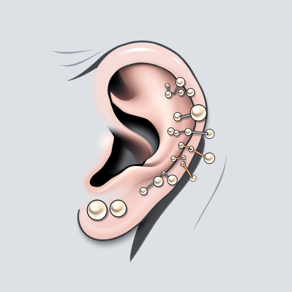 Related ear piercings piercing design - Tiny Dainty Stud Sparkle - AI generated piercing idea