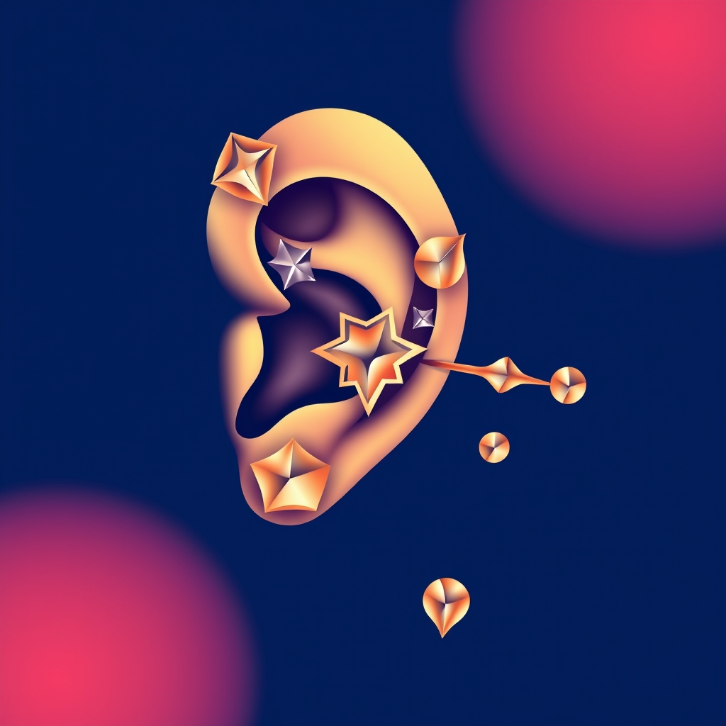 Related ear piercings piercing design - Delicate Dangle Ear Piercing - AI generated piercing idea