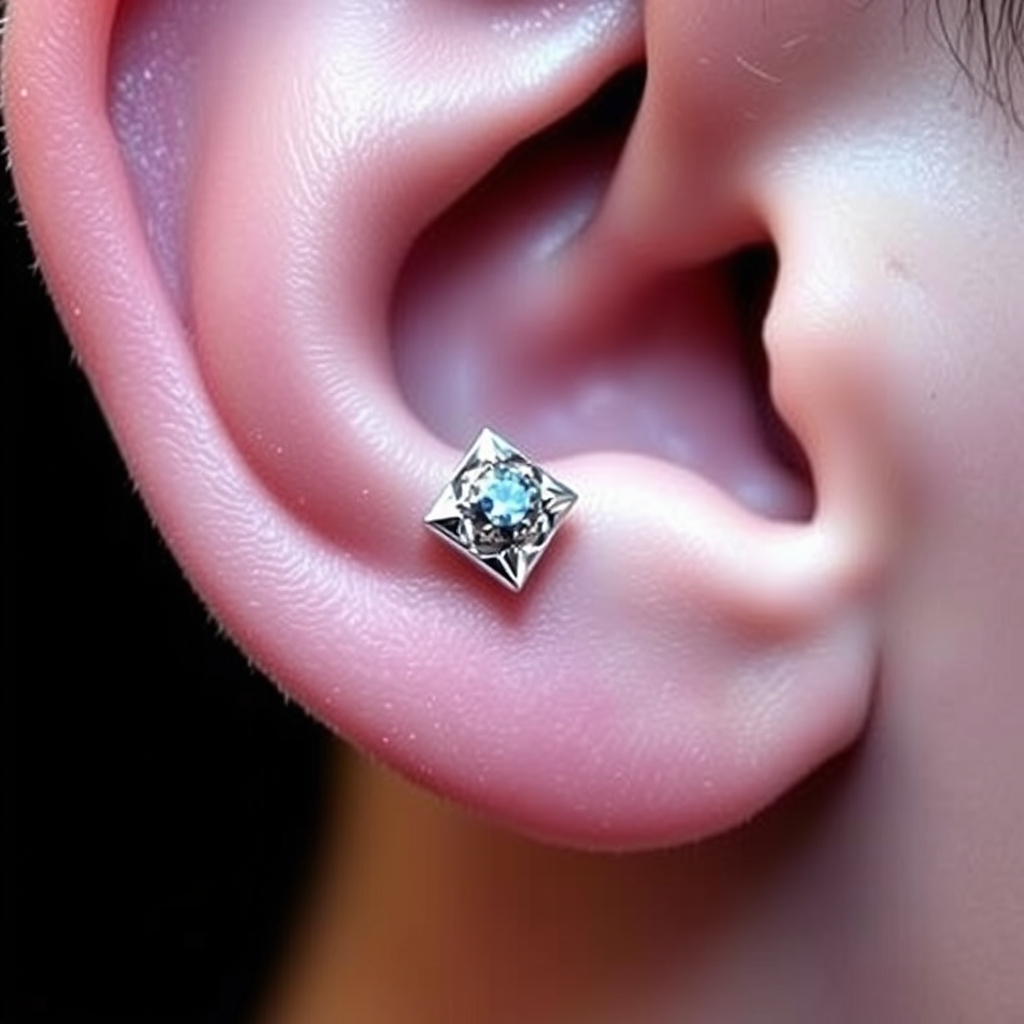 AI generated ear piercing design - Tiny Starlight Ear Piercing Design - free piercing generator result