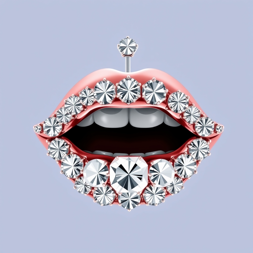 AI piercing generator result - Lip Blush Dot Piercing Design - lip style body jewelry piercing
