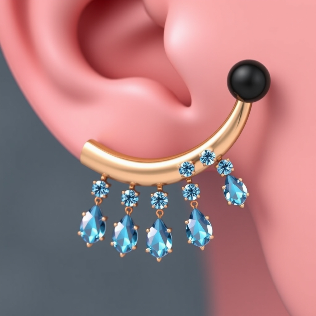 Virtual navel piercing try-on - Simple Spiral Navel Piercing - online piercing simulator