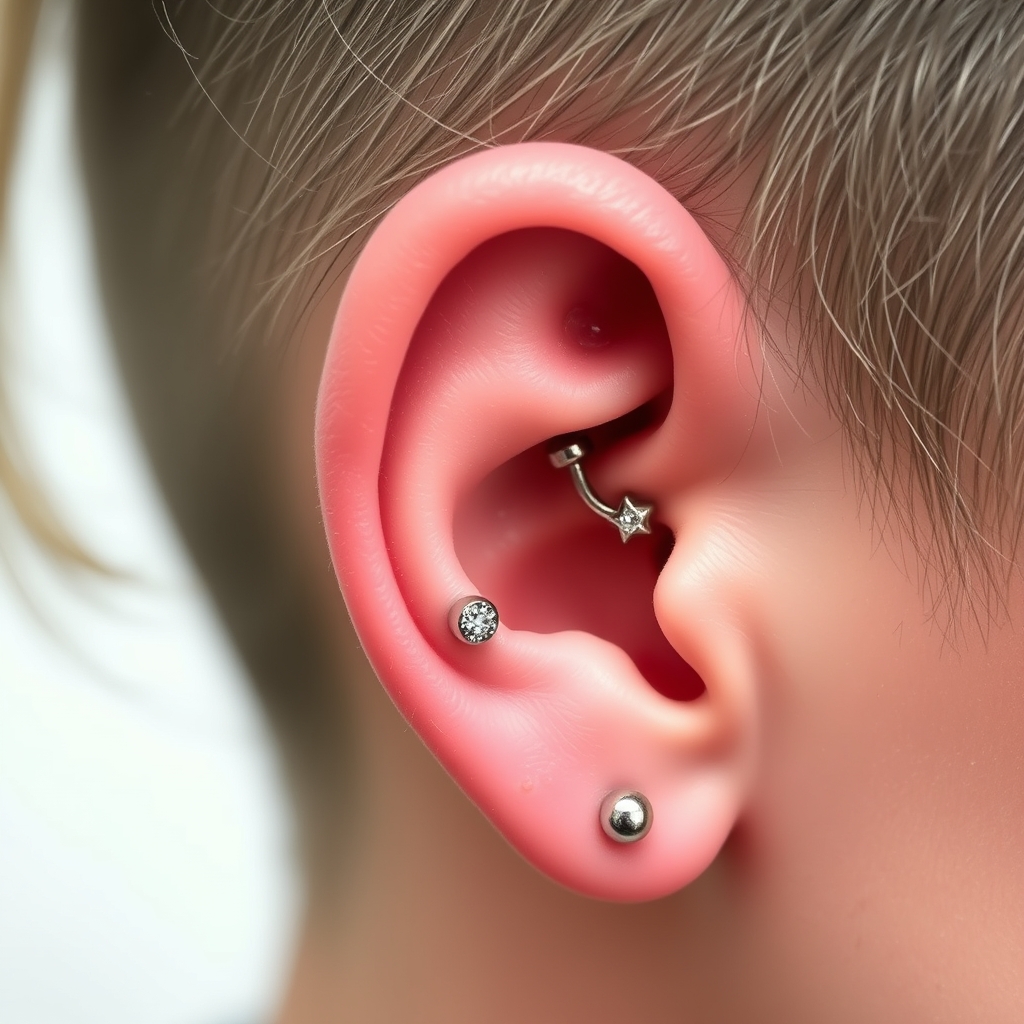 Related industrial piercing piercing design - Industrial Strength Ear Piercing Design - AI generated piercing idea