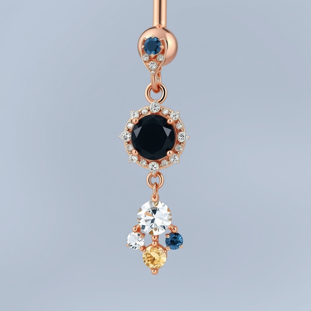 Virtual navel piercing try-on - Simple Spiral Navel Delight - online piercing simulator