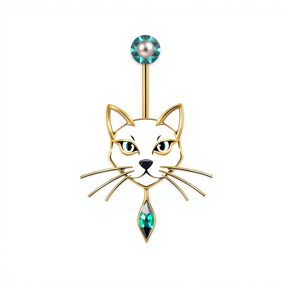AI piercing generator result - Delicate Dangling Drop Studded Navel Piercing - navel style body modification piercing