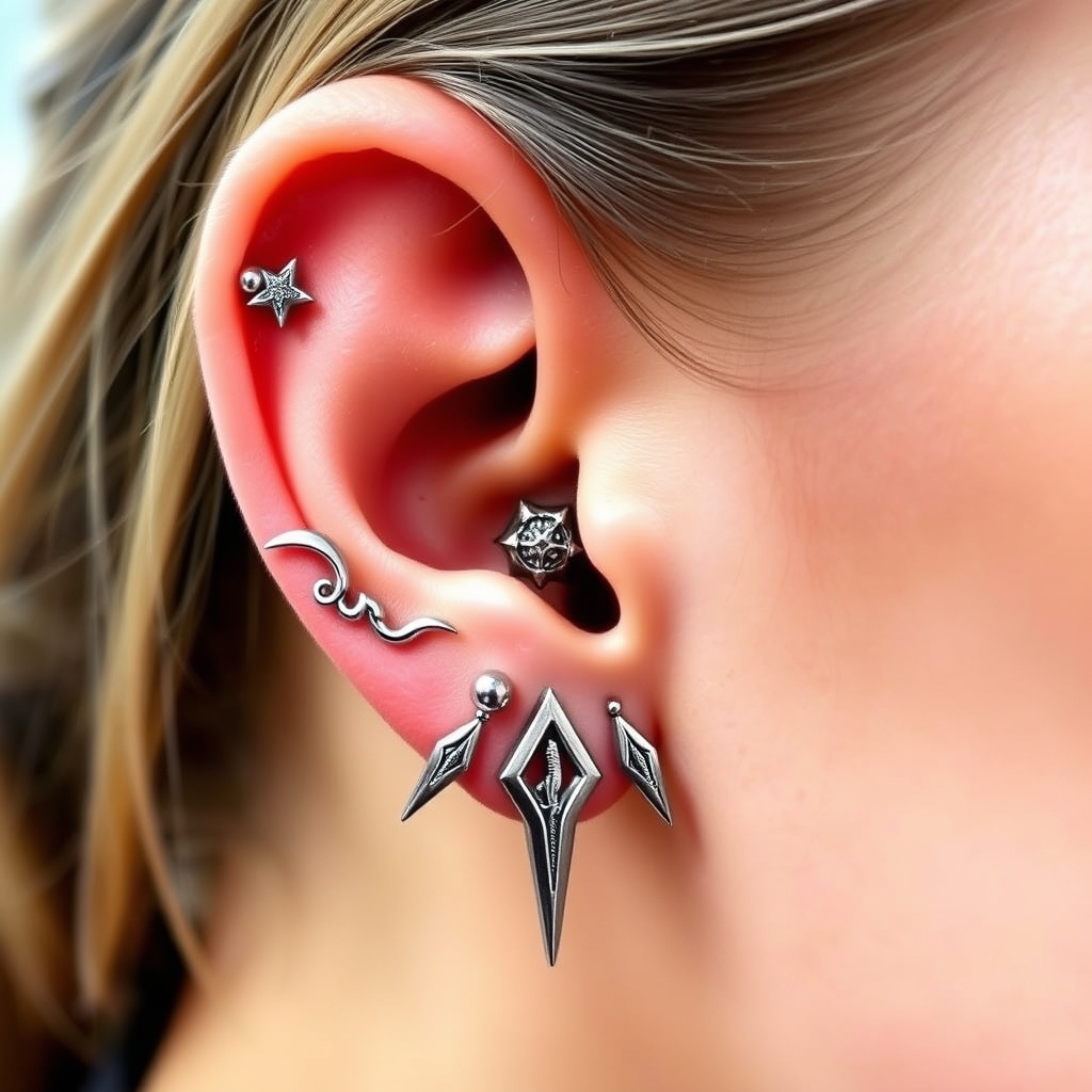 Related industrial piercing piercing design - Industrial Edge - AI generated piercing idea