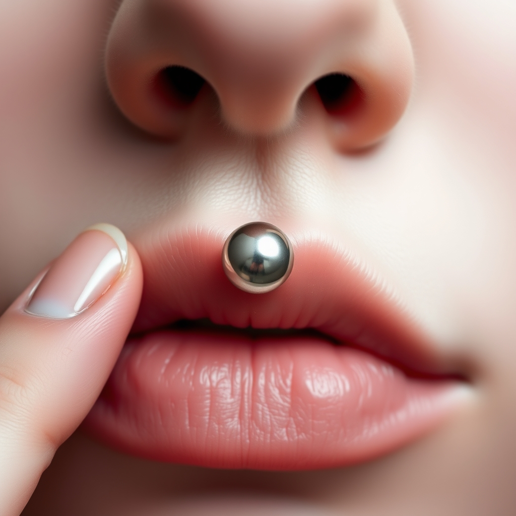 Related jewelry piercing design - Lip Line Accentuation Jewelry - AI generated piercing idea