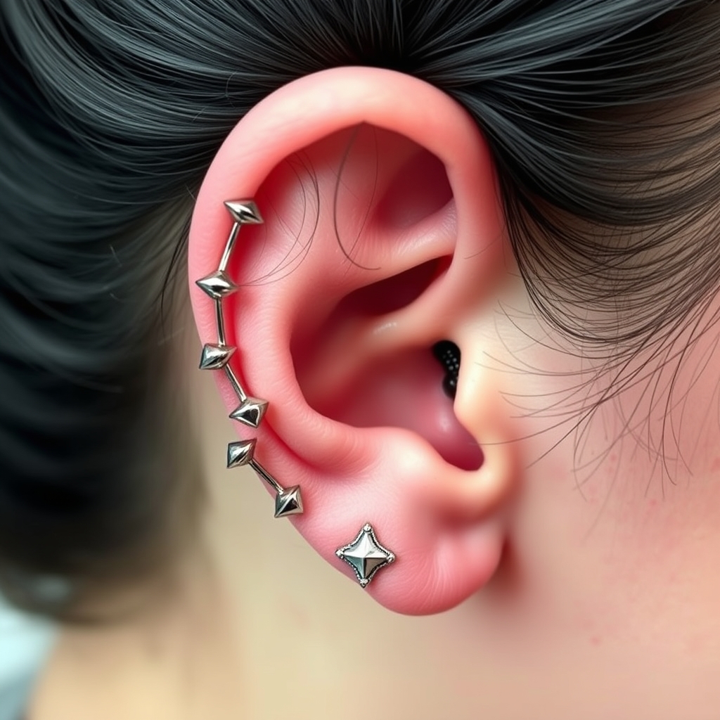 Related body modification piercing design - Delicate Feathered Ear Wings - AI generated piercing idea