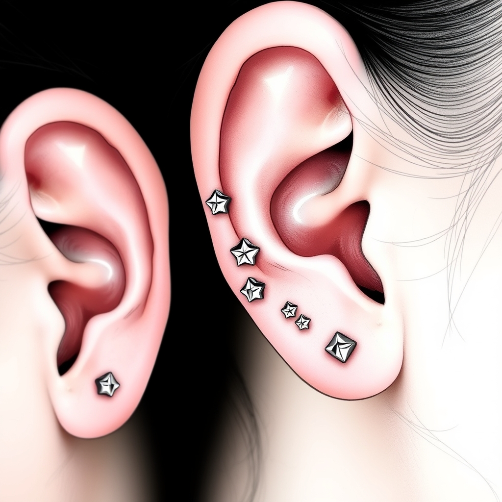 Related body jewelry piercing design - Delicate Floral Vine Body Jewelry - AI generated piercing idea