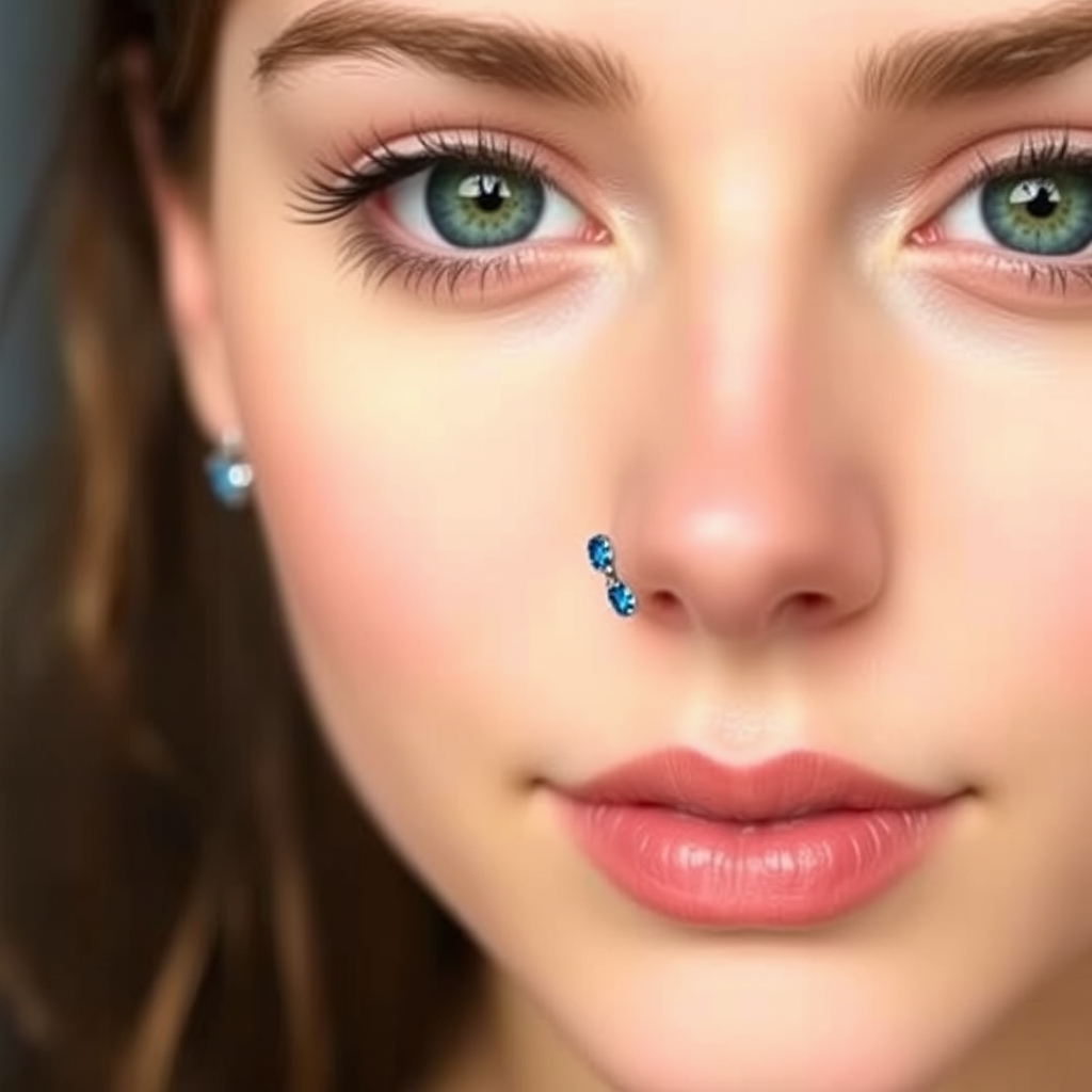 AI generated gems design - Delicate Floral Petal Nose Ring - free piercing generator result