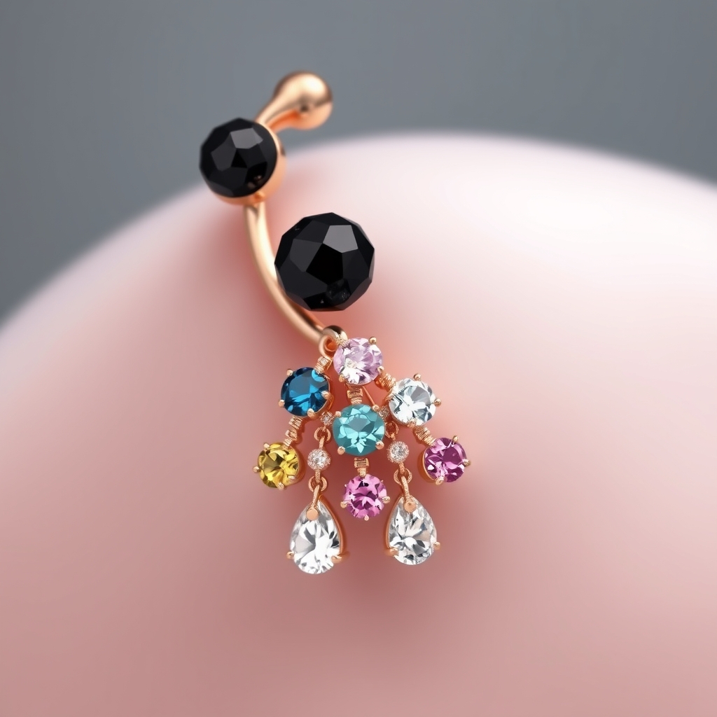 Virtual navel piercing try-on - Simple Spiral Sea Shell - online piercing simulator