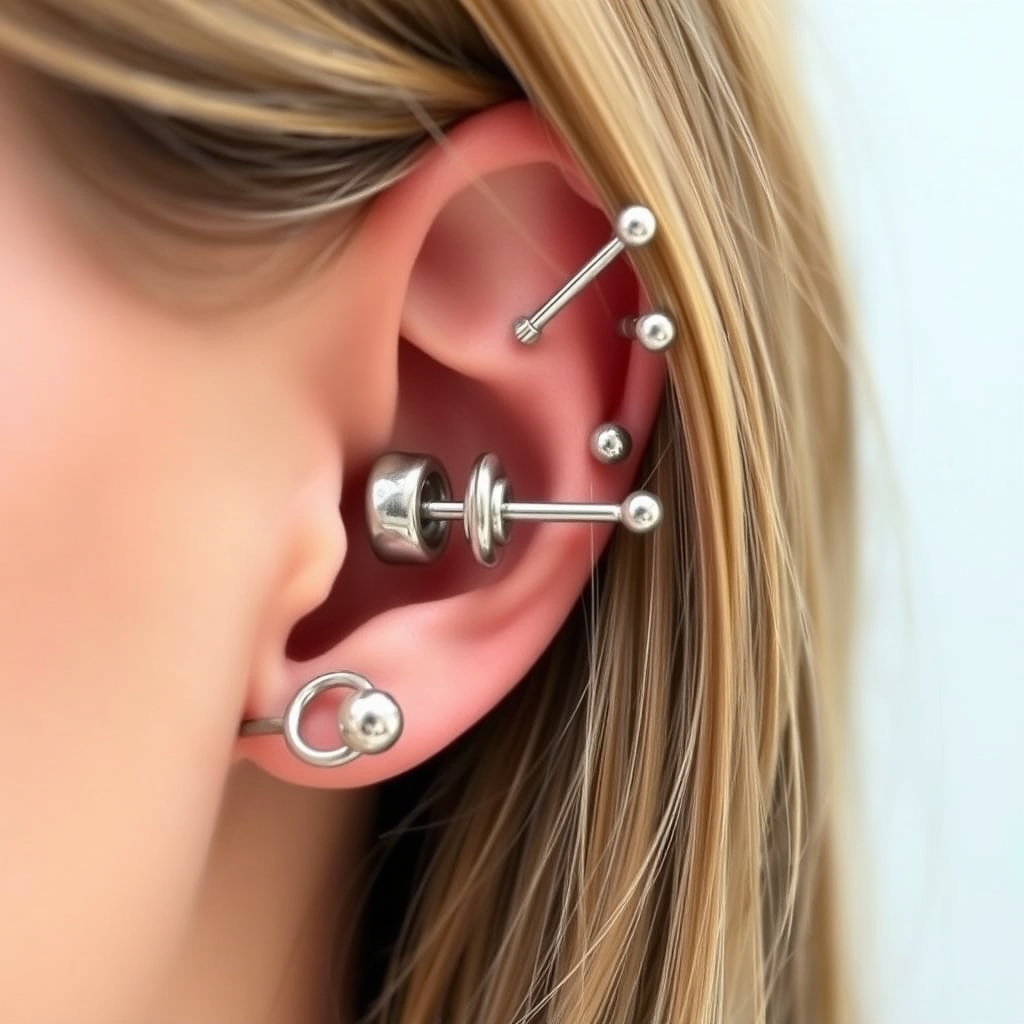 Related body modification piercing design - Woven Heart Ear Cuff - AI generated piercing idea