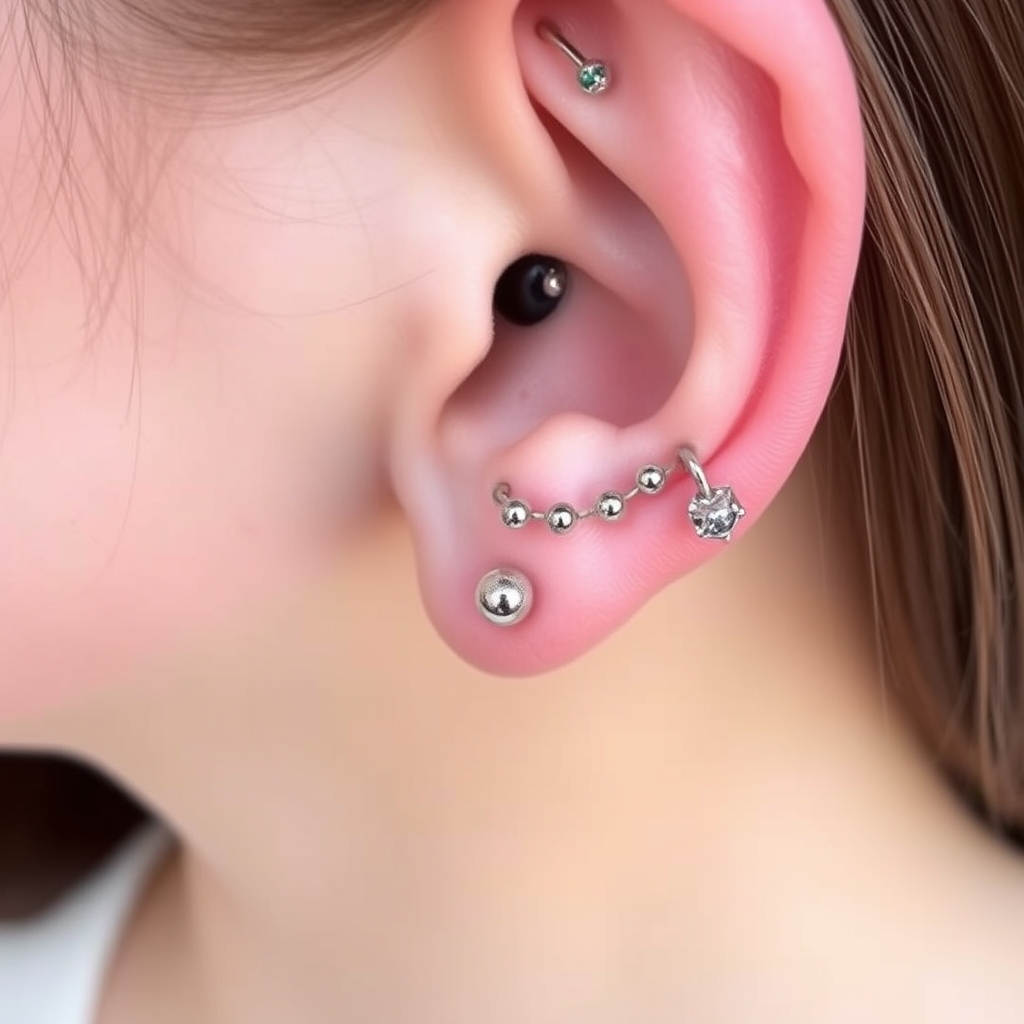 AI generated piercings design - Delicate Dangle Earring Piercing Design - free piercing generator result