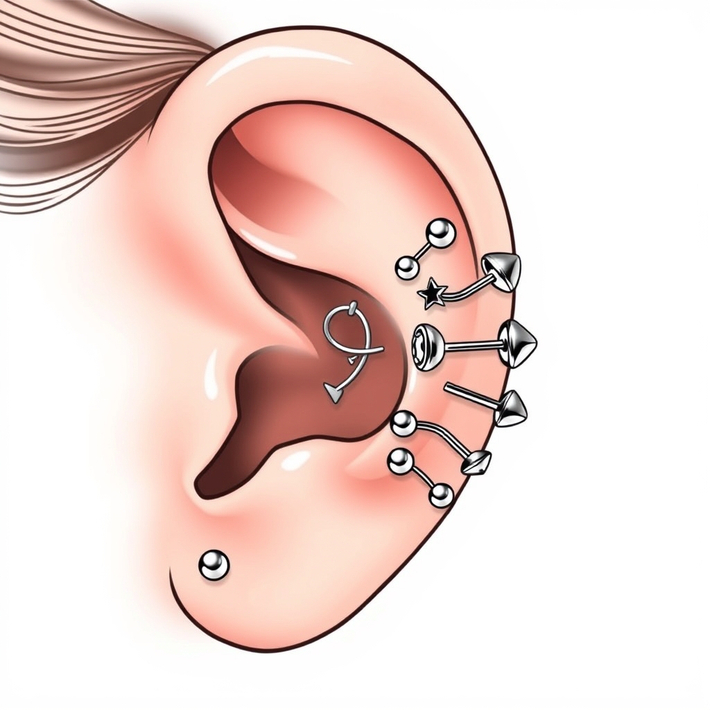 Related ear piercing piercing design - Dainty Floral Ear Cuff Design - AI generated piercing idea