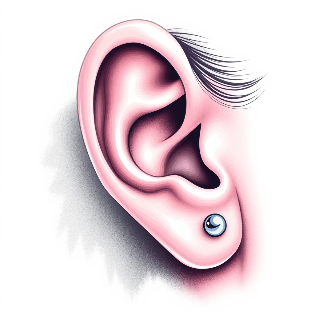 AI generated piercing design - Earlobe Starburst - free piercing generator result