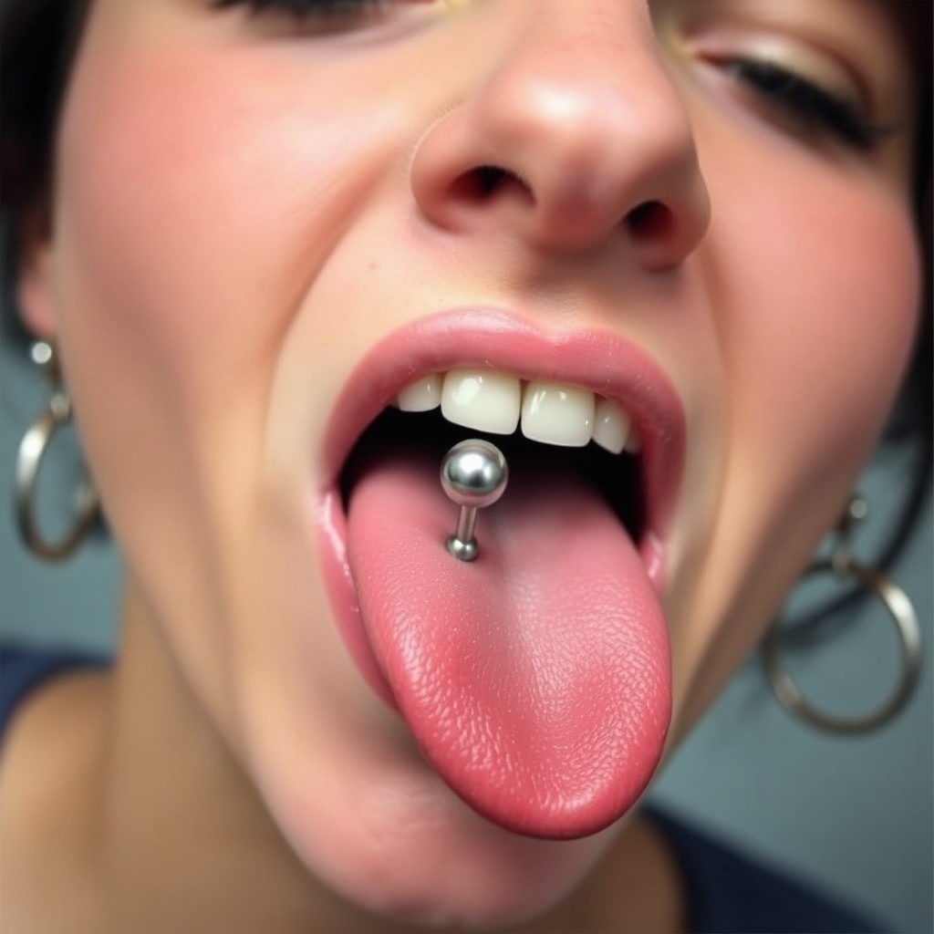 Related body modification piercing design - Tongue Tip Dotting - AI generated piercing idea