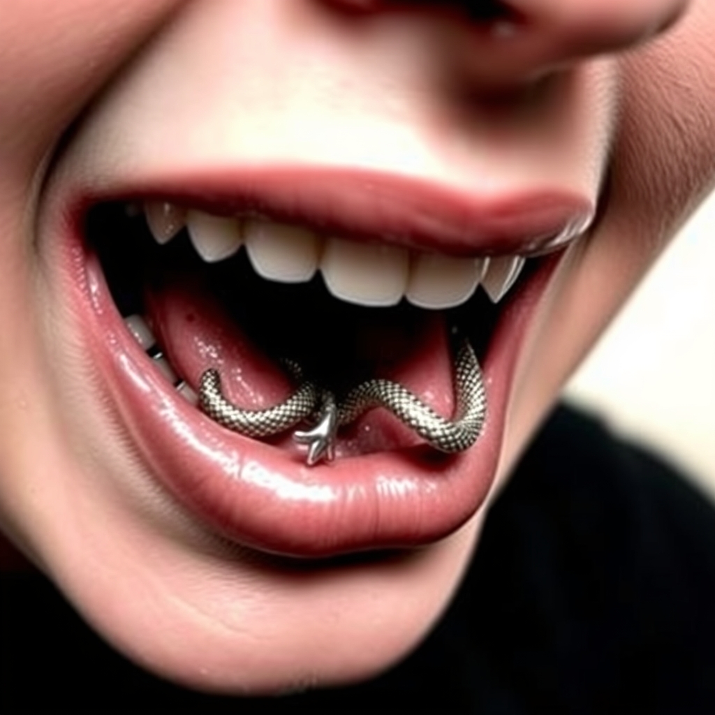 Related body modification piercing design - Lip Curve Piercing Design - AI generated piercing idea