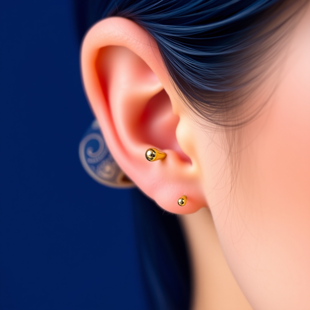 Related body modification piercing design - Nose Stud with Minimalist Scrollwork - AI generated piercing idea