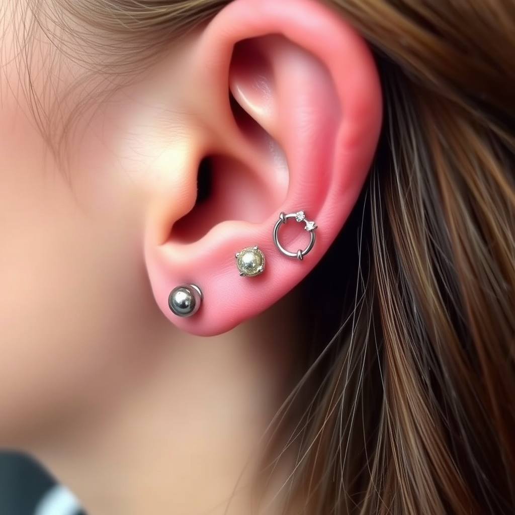 Related body modification piercing design - Triple Helix Ear Cuff Design - AI generated piercing idea