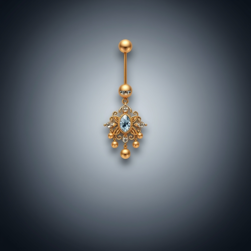 Virtual navel piercing try-on - Simple Navel Accent - online piercing simulator