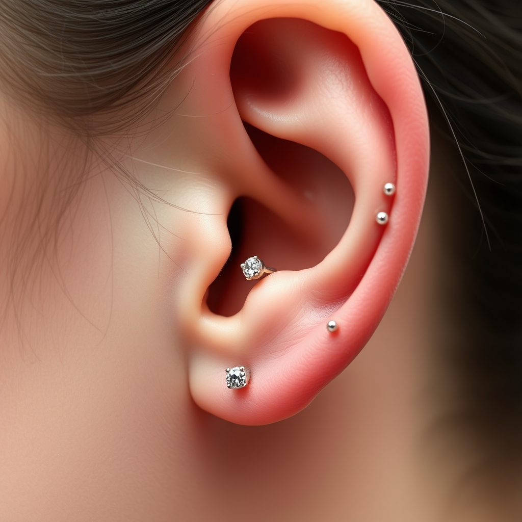 Related body jewelry piercing design - Simple Helix Curve - AI generated piercing idea