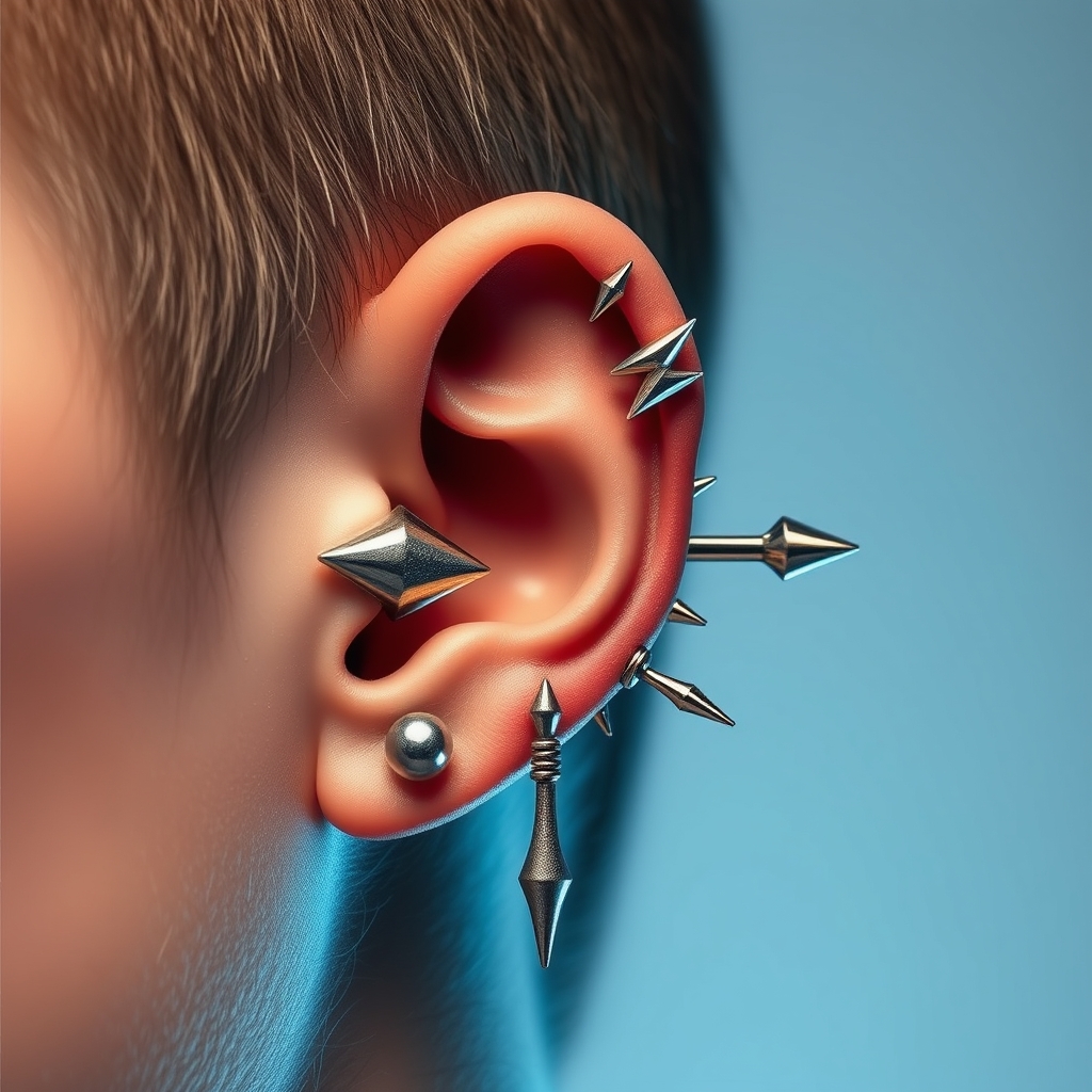 Related body jewelry piercing design - Delicate Flower Bloom - AI generated piercing idea