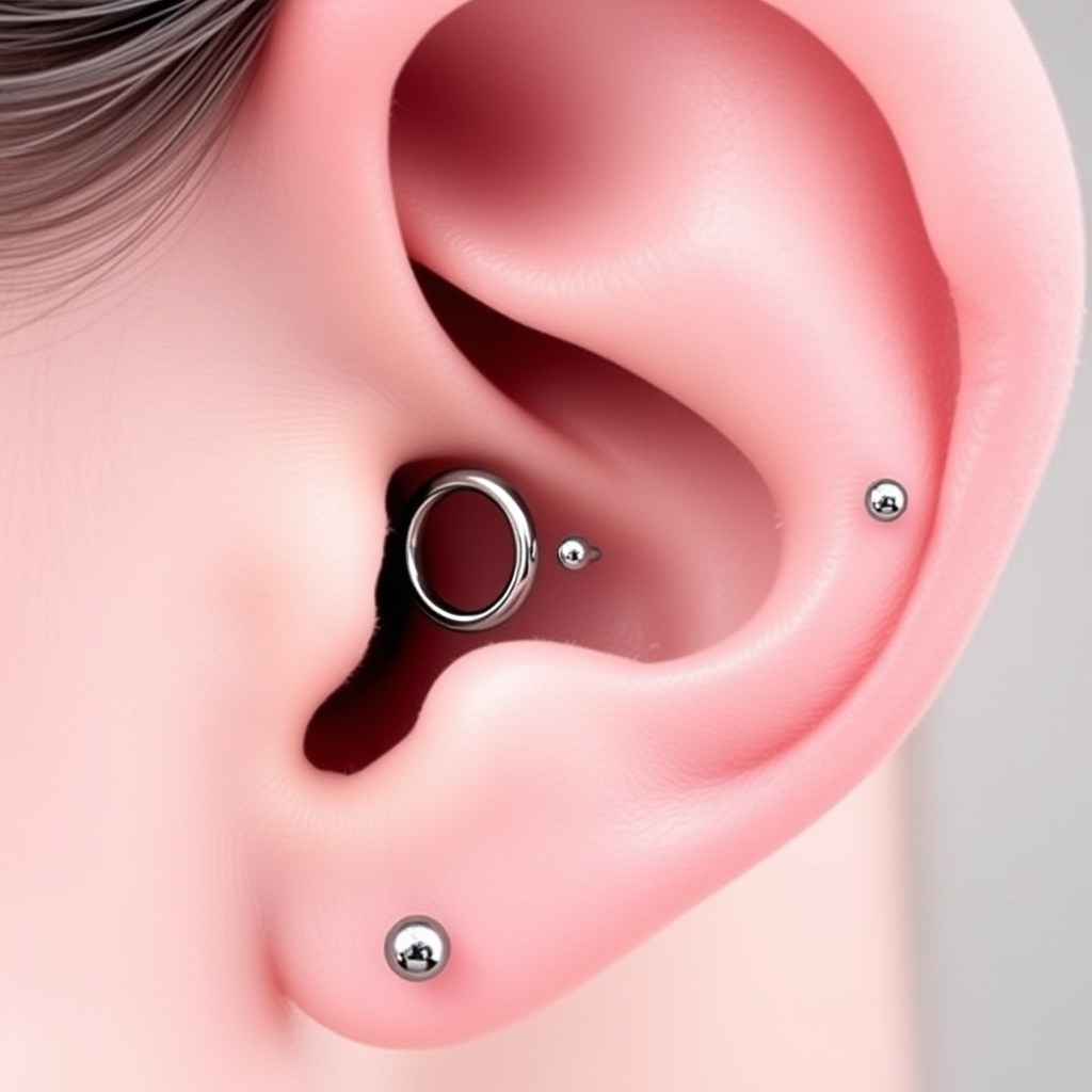 Virtual ear piercing try-on - Delicate Floral Woven Ear Wrap - online piercing simulator