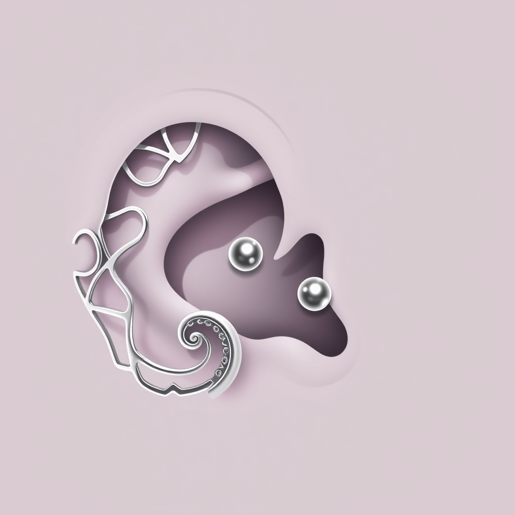 AI generated ear piercing design - Simple Spiral Ear Piercing - free piercing generator result