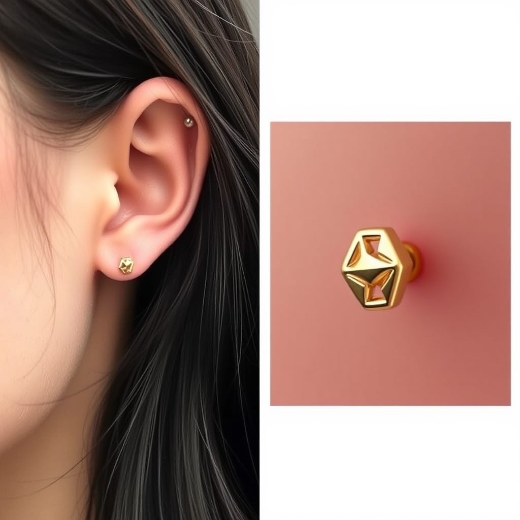 Virtual nose piercing try-on - Delicate Floral Scroll Nose Piercing - online piercing simulator