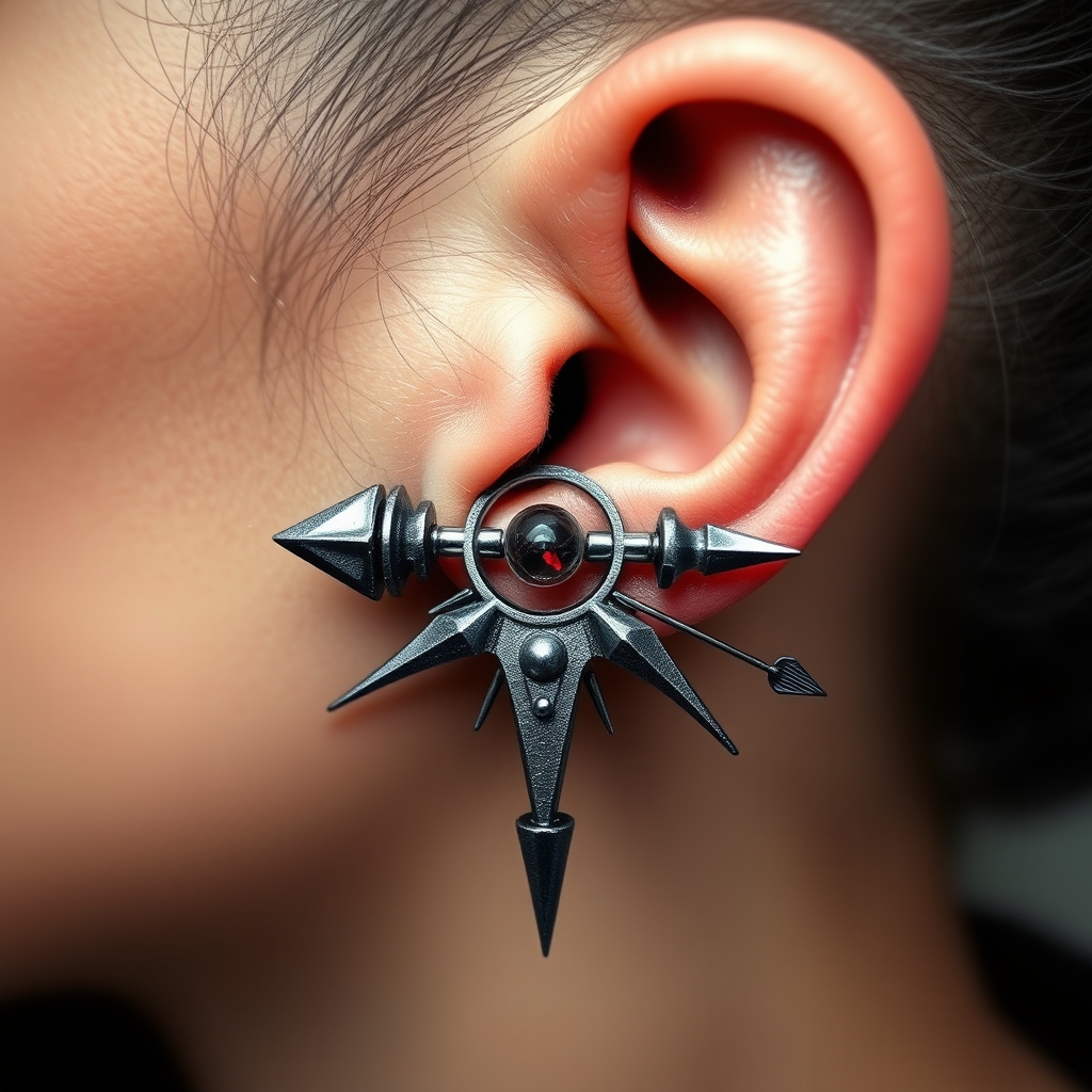 Related piercing piercing design - Tiny Daisy Chain of Delicate Drops - AI generated piercing idea