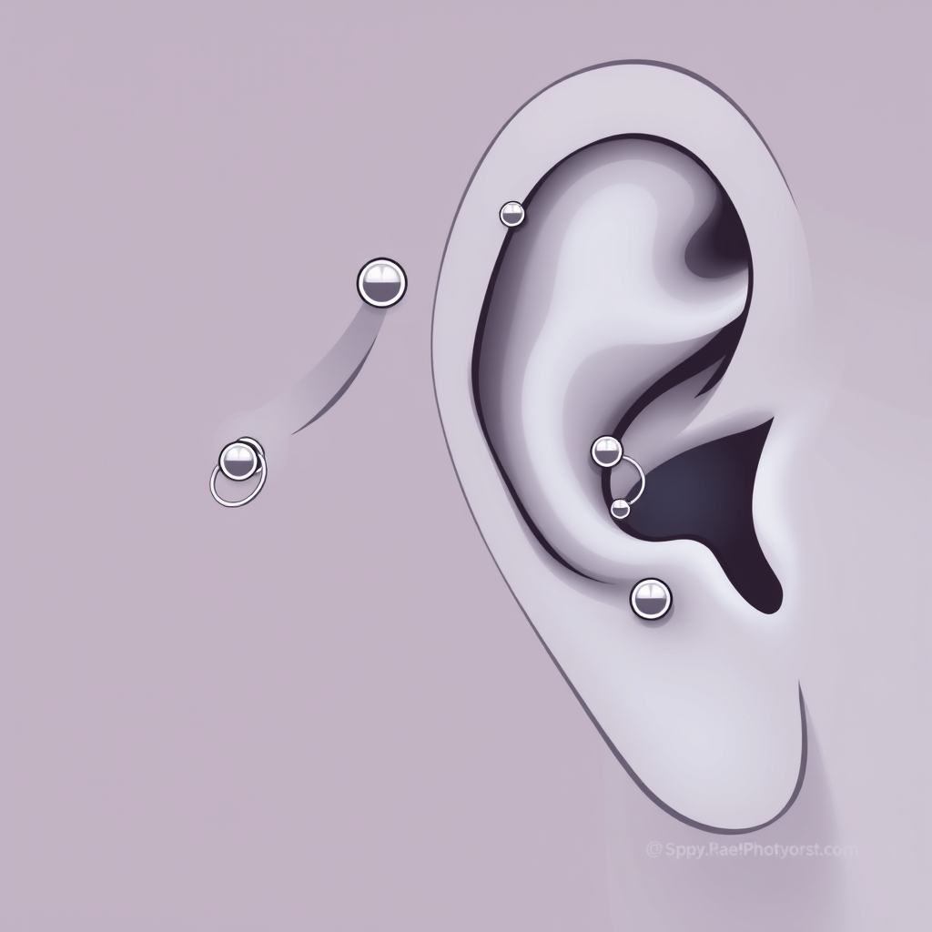 Related ear piercings piercing design - Dainty Dangle Ear Stud - AI generated piercing idea