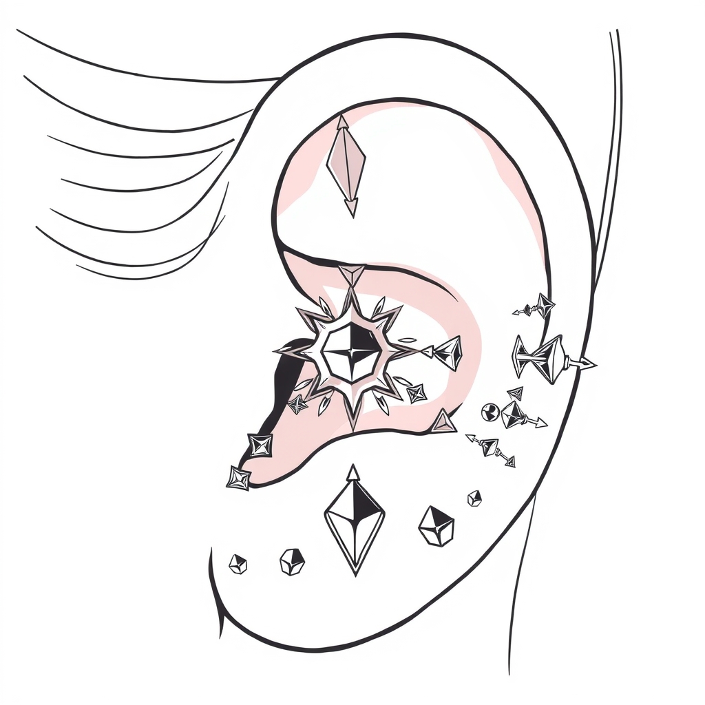 AI generated please provide the description, and i'll extract the main subject/category for you! waiting for the description... design - Here is a brief and clean title for an ear piercing design:

Minimalist Dainty Stud Earring - free piercing generator result