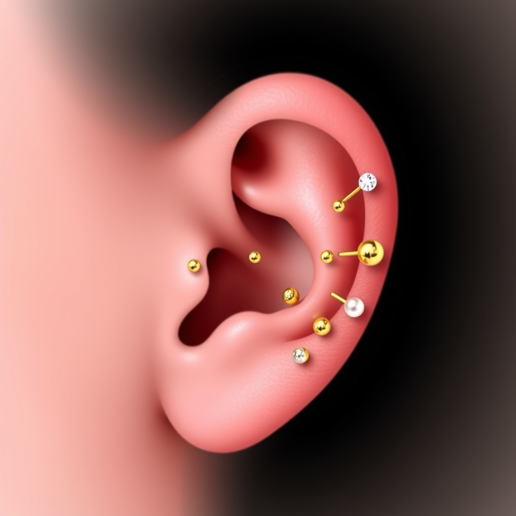 Related body jewelry piercing design - Simple Spiral Ear Cuff Design - AI generated piercing idea
