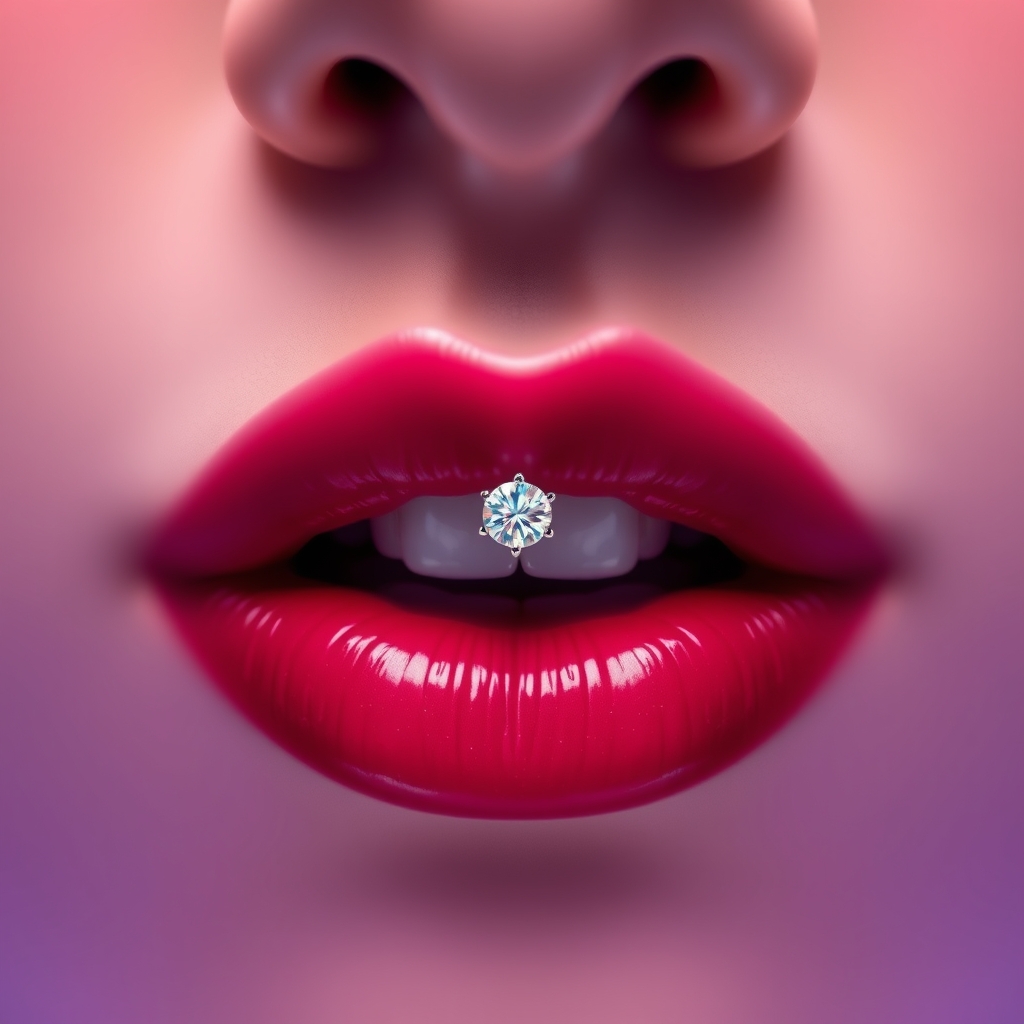 Related body jewelry piercing design - Simple Looping Lip Barbell - AI generated piercing idea