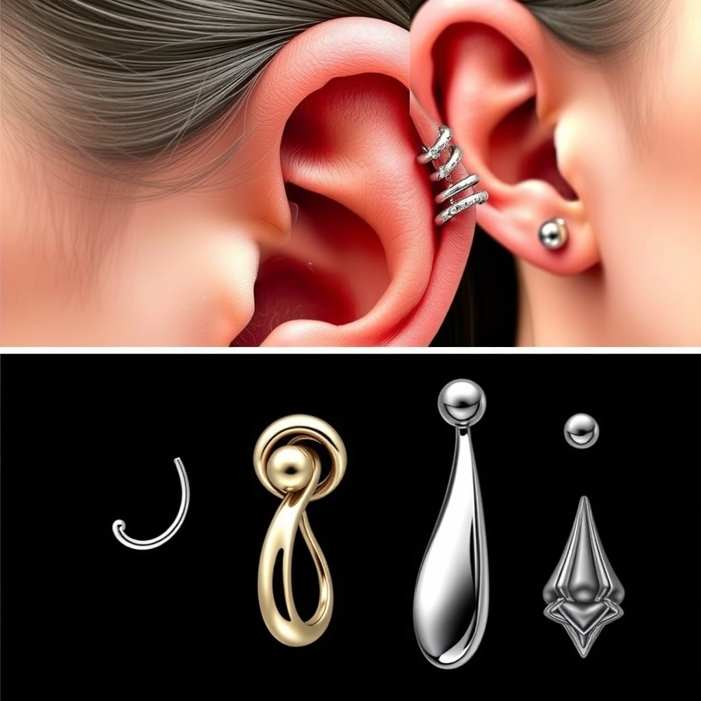 Related body jewelry piercing design - Elegant Leaf Pattern Jewelry - AI generated piercing idea